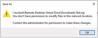 remote desktop virtual drive on rdwebclient  There is a file size limit of 255MB